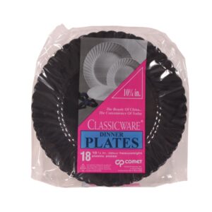 10.25″ Black Plastic Plates | Packaged