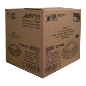 CONT PLAS 9X9 BLK/CLR 120CT | Corrugated Box