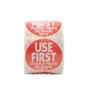 LABEL “USE FIRST” 2″ RND 500CT | Packaged