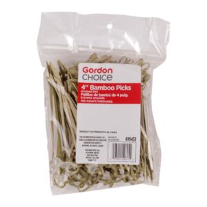 Knotted Bamboo Picks 4″ 100ct | Packaged