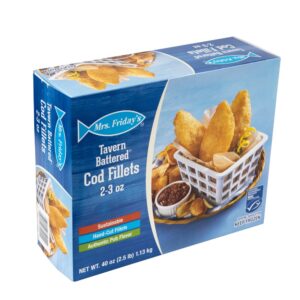 Mrs. Fridays Tavern Battered Cod Fillets | Packaged