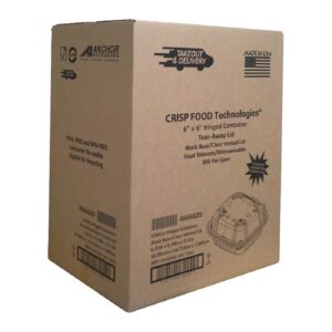 CONT PLAS 1CMPT BLK 6X6 HNGD 300CT | Corrugated Box