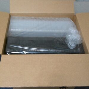 CONT PLAS 1CMPT BLK 6X6 HNGD 300CT | Packaged