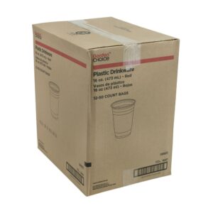 16oz Red Plastic Cups | Corrugated Box