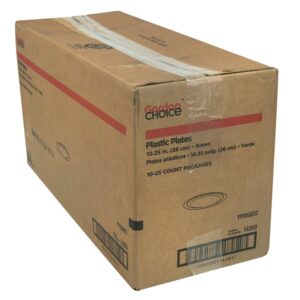 10.25″ Green Plastic Plates | Corrugated Box