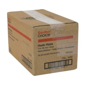 7″ Clear Plastic Plate | Corrugated Box