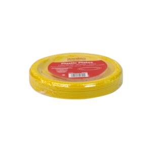 7″ Yellow Plastic Plates | Packaged