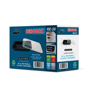 Rerobox Plastic Container 28oz Rectangle | Packaged