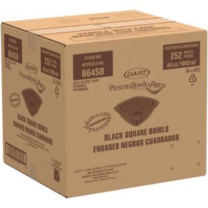 BOWL PLAS 64Z BLK SQ 4-63CT DART | Corrugated Box