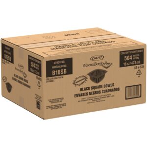 BOWL PLAS 16Z BLK SQ 8-63CT DART | Corrugated Box