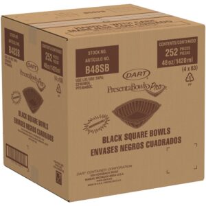 BOWL PLAS 48Z BLK SQ 4-63CT DART | Corrugated Box