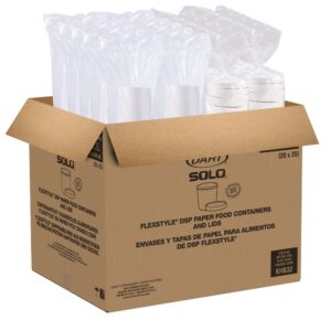 CONT PPR 32Z WHT W/LID FLT 10-50CT | Packaged