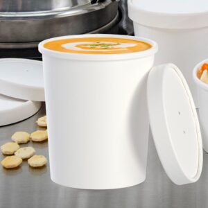 CONT PPR 32Z WHT W/LID FLT 10-50CT | Styled