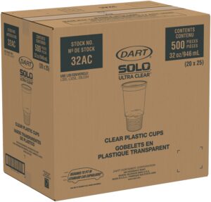 CUP PLAS 32Z CLR PEDESTAL 20-25CT | Corrugated Box