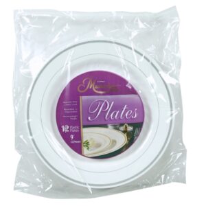 9″ White Plastic Plates | Packaged