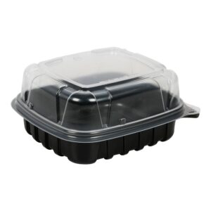 CONT PLAS 1CMPT HNGD BLK W/LI 420CT | Raw Item