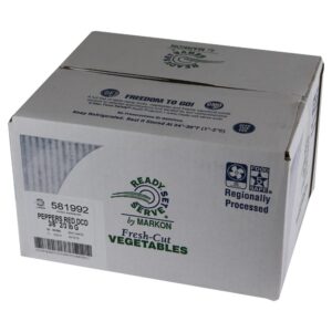 2-3# CUT RED PEPPERS 3/8″ | Corrugated Box