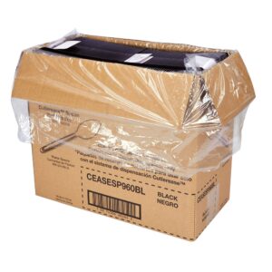 SPOON PLAS BLK 24-40CT CUTLEREASE | Packaged