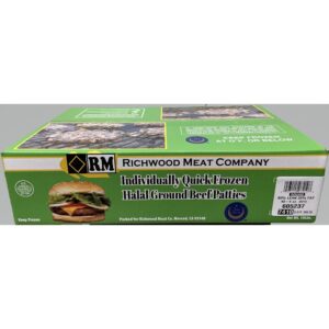 Halal Ground Beef Patties, 1/4 lb. | Corrugated Box