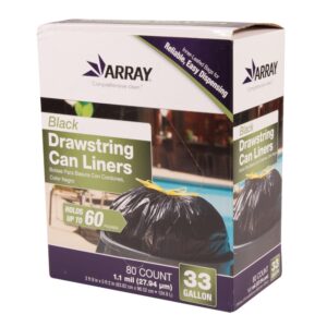 Black Drawstring Can Liners | Packaged