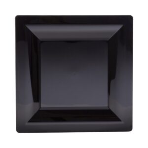 Plate Plst 9″ Sq Blk 1-12ct | Raw Item