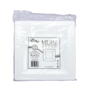 10″ Square White Plastic Plates | Packaged