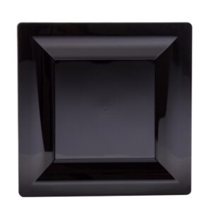10″ Square Black Plastic Plates | Raw Item