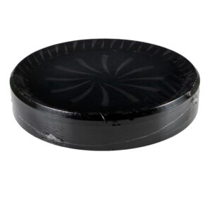 18″ Black Round Tray | Packaged