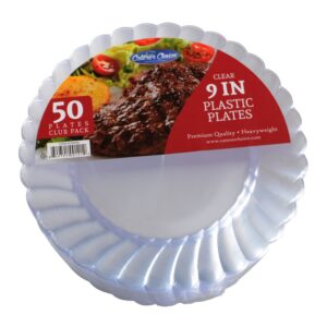 9″ Clear Plastic Plates | Packaged