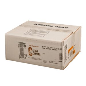 Ground Prime Rib Beef Patties | Corrugated Box