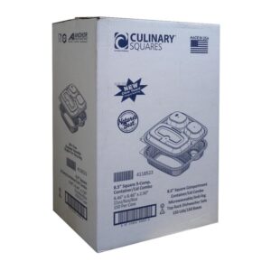 CONT PLAS 3CMPT SQ COMBO PK 150CT | Corrugated Box