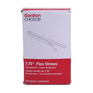 STRAW 7.75″ FLEX WHT WRPD 4-400CT | Packaged