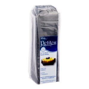 2.5″ Black Plastic Plate | Packaged