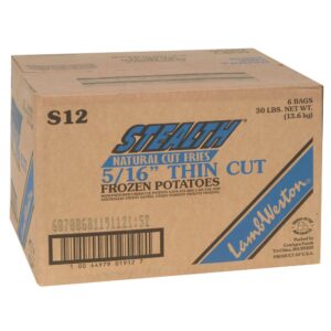 Stealth 5/16″ Thin Regular Cut Skin-On French Fries | Corrugated Box