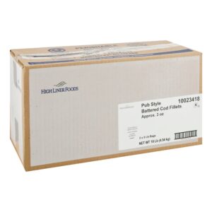 Piccadilly “Pub-Style” Battered Cod Fillets | Corrugated Box