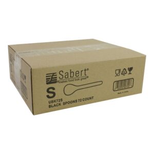 SPOON CATER 6.25″ PLAS BLCK 72CT | Corrugated Box