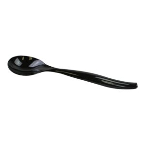 SPOON CATER 6.25″ PLAS BLCK 72CT | Raw Item