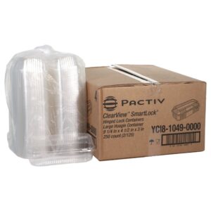 9.25 x 4.5 x 3 Inch Plastic Hoagie Containers, Clear, Hinged | Styled