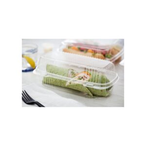 9.25 x 4.5 x 3 Inch Plastic Hoagie Containers, Clear, Hinged | Styled