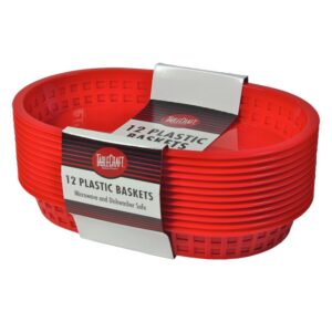 Red Plastic Oval Basket | Packaged