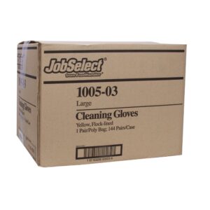 GLOVE LTX LRG 18MM YEL FLOCK 2CT | Corrugated Box