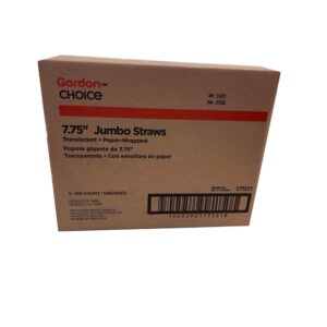 7.75″ Jumob Translucent Wrapped Straws | Corrugated Box
