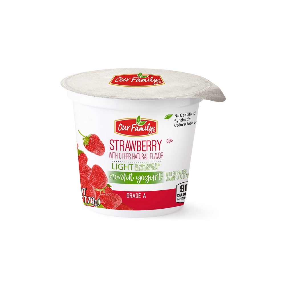 Our Family Non Fat Strawberry Yogurt 6oz - Gordon Restaurant Market