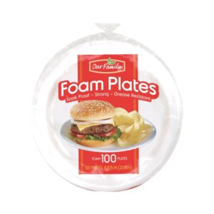 Our Family 8.875″ Foam Plates 6/100ct | IPG