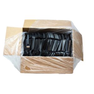 XHWT Black Plastic Forks | PKG