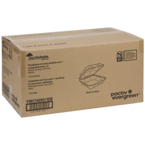 CONT MOLDED FBR 9X9X3″ WHT HNGD 150CT | COR