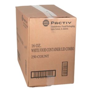 CONT PPR 16Z WHT W/LID 250CT PCTV | COR