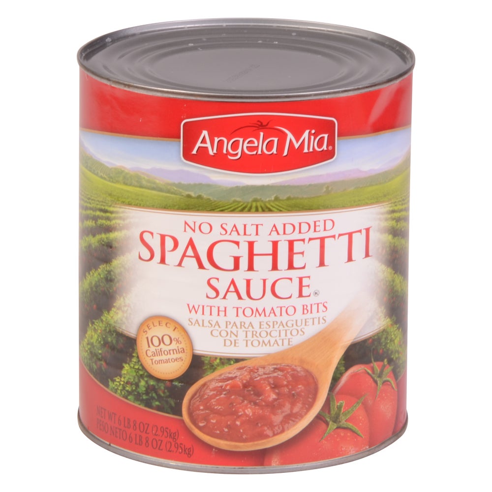 ANGELA MIA No Salt Added Spaghetti Sauce, #10 Can, 6/104 oz., 104 OZ