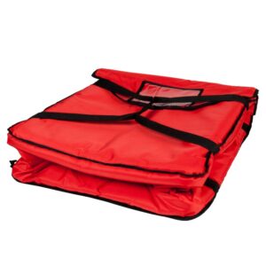 Large Insulated Pizza Delivery Bag - 20x20x6 Inch Hot Food Carrier For Restaurants & Catering