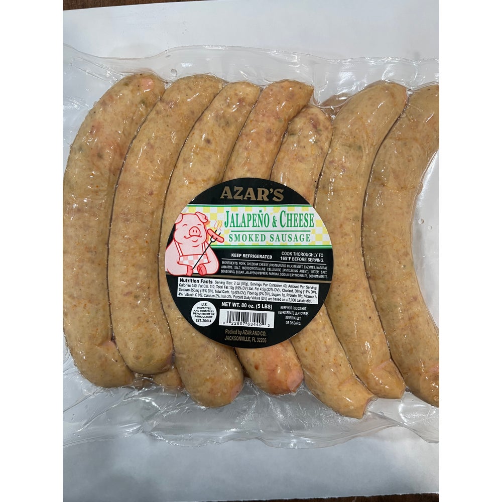 Azar Sausage Jalepeno Cheese Smoked Saus - Gordon Restaurant Market